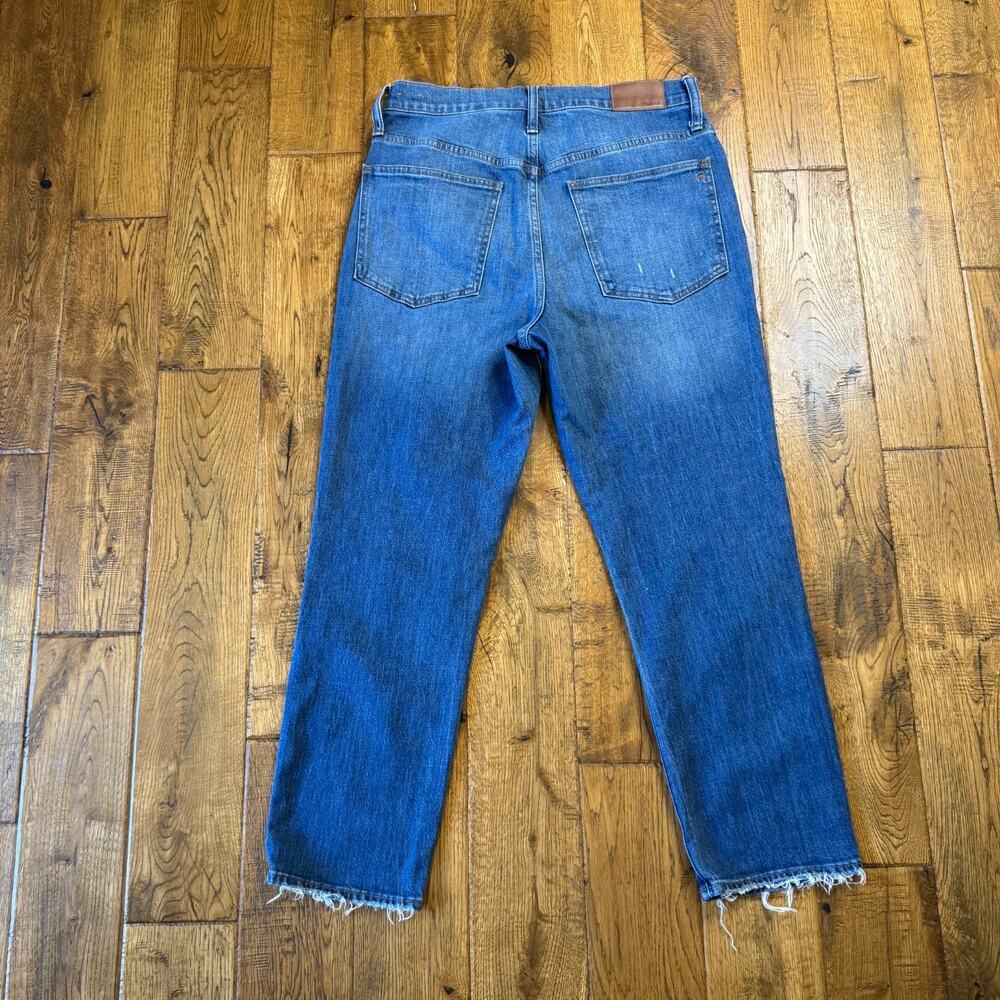 Madewell The Perfect Vintage Crop Jeans Womens 30 Blue High Rise Raw Hem Denim - Picture 6 of 8